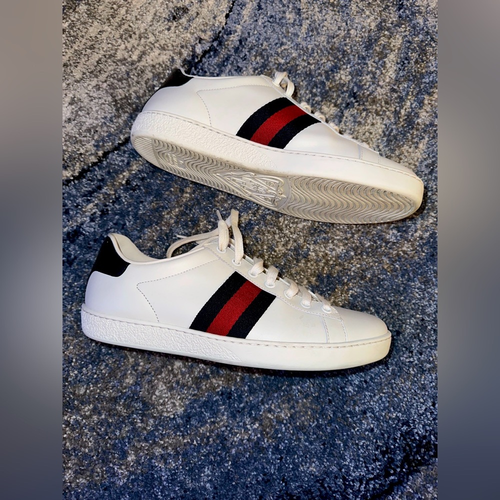 Gucci Ace Leather Trainers Blue